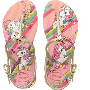 Havaianas My Little Pony Thong Sandals Pink 3/4Y NEW with tags